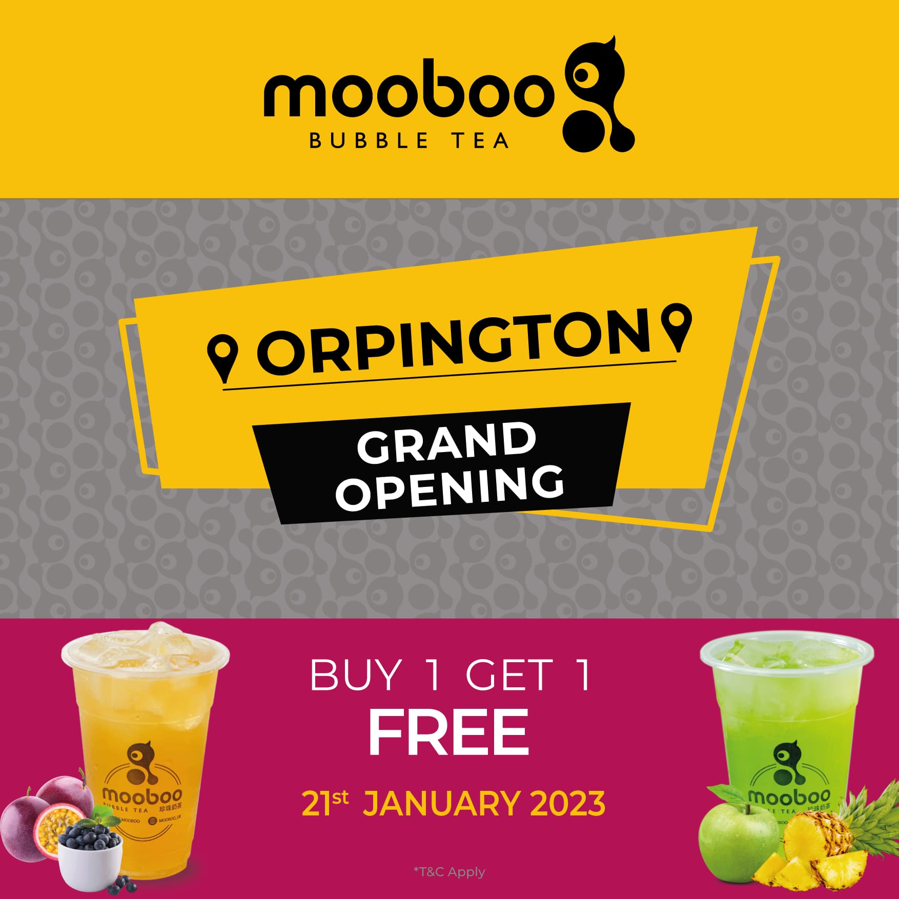 Buy 1 Get 1 Free at Mooboo Bubble Tea