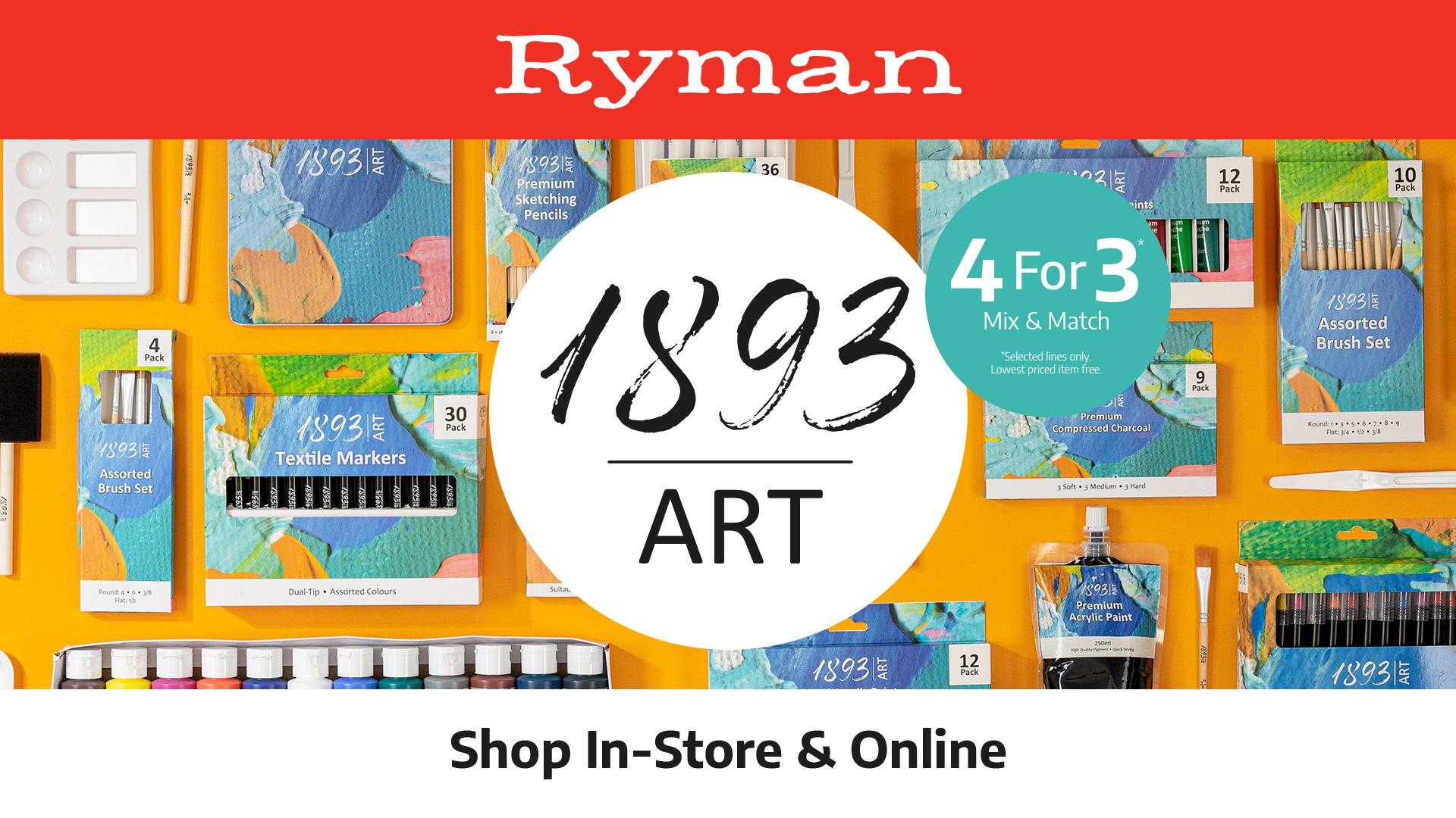 4 for 3 on Arts & Crafts at Ryman